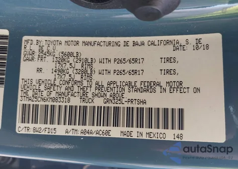 2019 Toyota Tacoma Trd Sport z USA, uszkodzony, nr VIN 3TMAZ5CN6KM083318